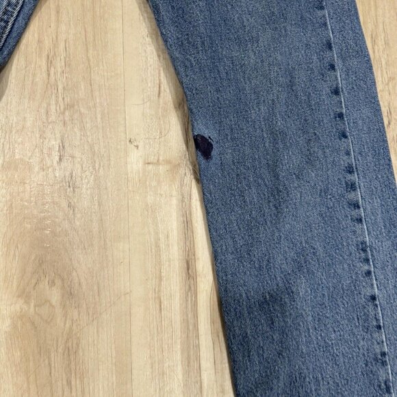 Levis 505 Jeans Mens 32x32 Regular Fit Straight Leg Dark Wash Blue - Picture 3 of 10